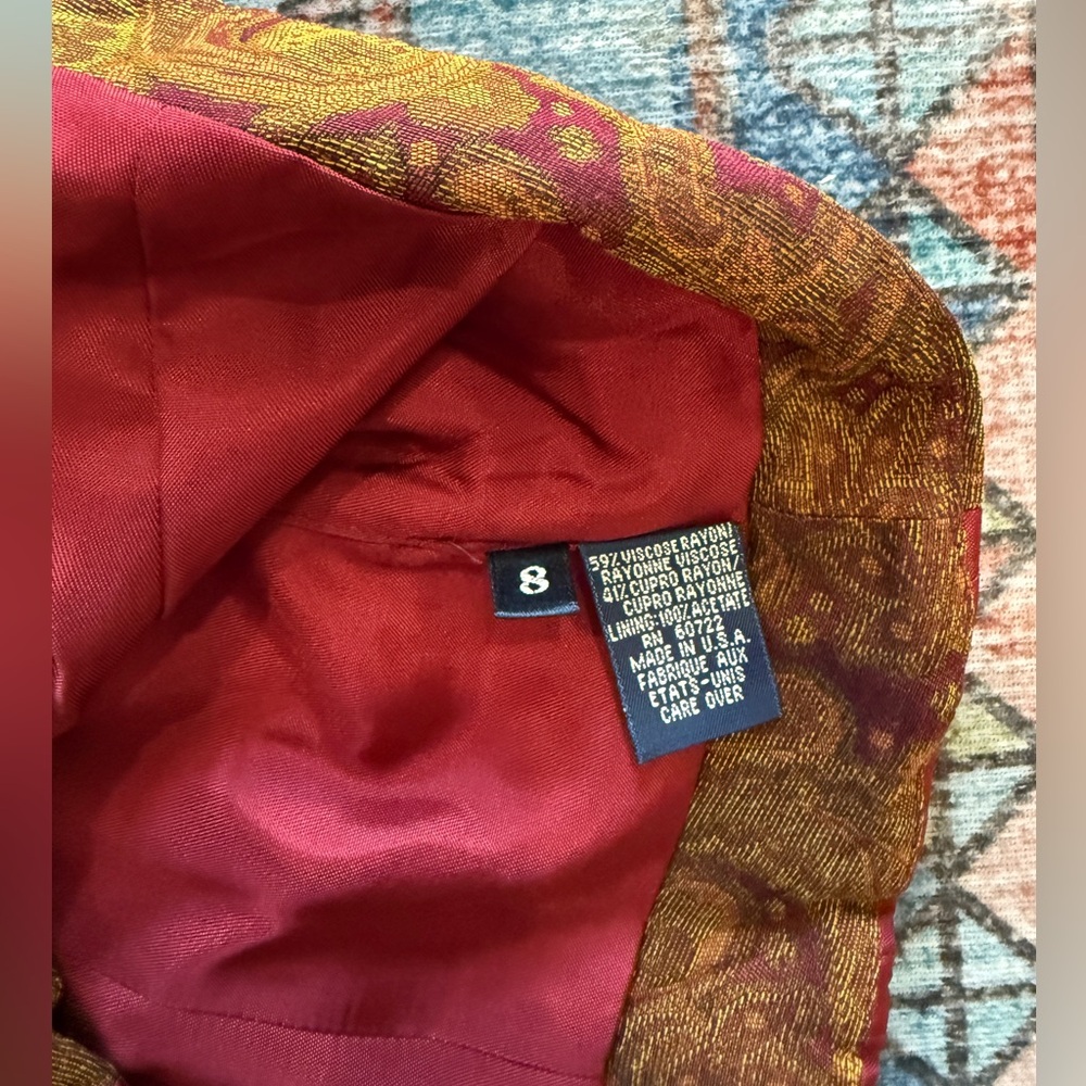 Vintage Burberry Paisley Vest. Size medium - Picture 6 of 7